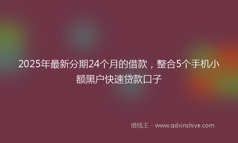 2025年最新分期24个月的借款，整合5个手机小额黑户快速贷款口子