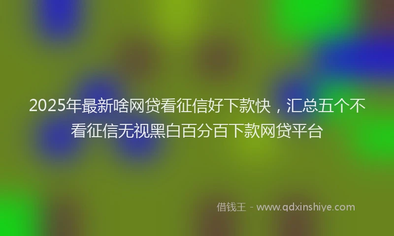 2025年最新啥网贷看征信好下款快，汇总五个不看征信无视黑白百分百下款网贷平台
