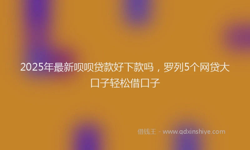 2025年最新呗呗贷款好下款吗，罗列5个网贷大口子轻松借口子