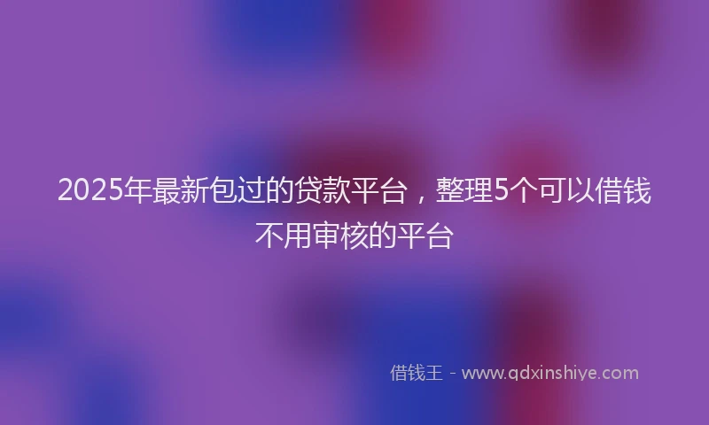 2025年最新包过的贷款平台，整理5个可以借钱不用审核的平台