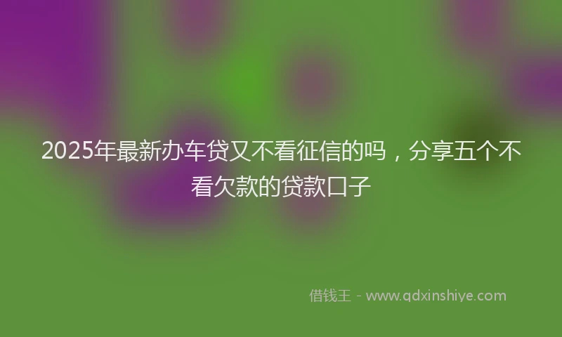 2025年最新办车贷又不看征信的吗，分享五个不看欠款的贷款口子