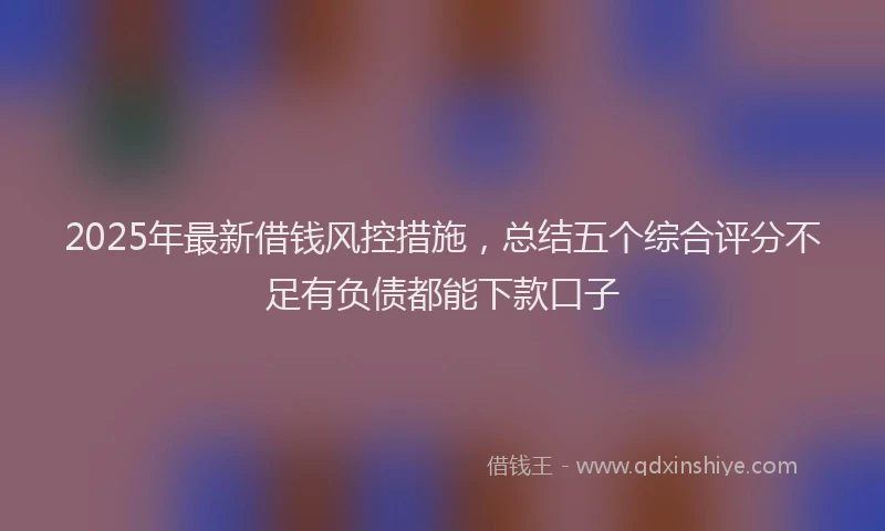 2025年最新借钱风控措施，总结五个综合评分不足有负债都能下款口子