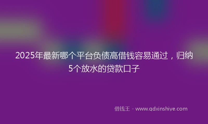 2025年最新哪个平台负债高借钱容易通过，归纳5个放水的贷款口子