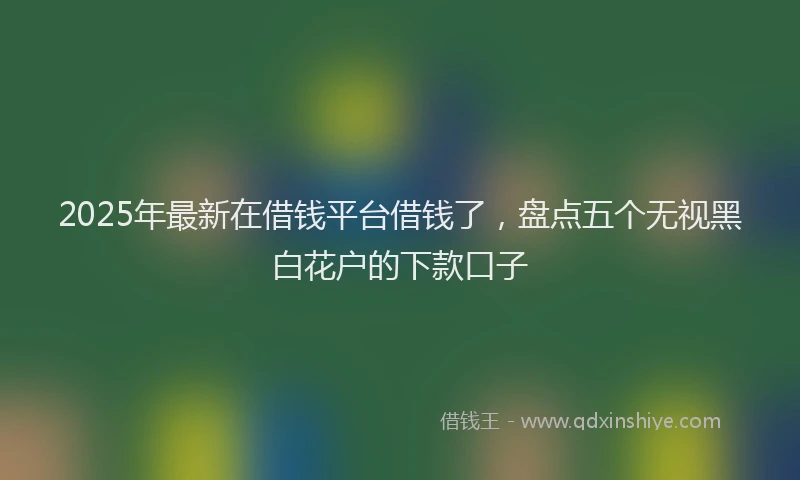 2025年最新在借钱平台借钱了，盘点五个无视黑白花户的下款口子