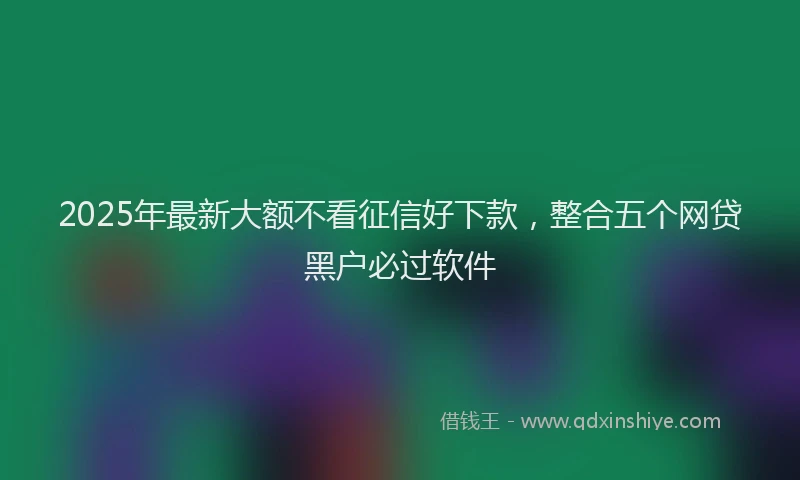 2025年最新大额不看征信好下款，整合五个网贷黑户必过软件