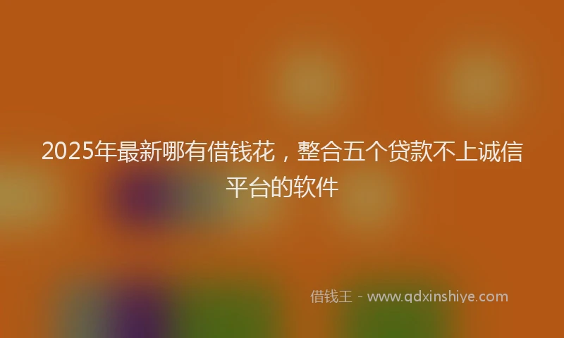 2025年最新哪有借钱花，整合五个贷款不上诚信平台的软件