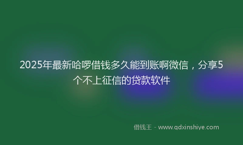 2025年最新哈啰借钱多久能到账啊微信，分享5个不上征信的贷款软件