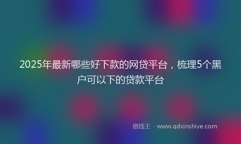 2025年最新哪些好下款的网贷平台，梳理5个黑户可以下的贷款平台