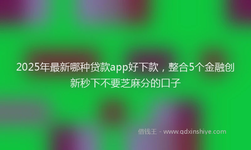 2025年最新哪种贷款app好下款，整合5个金融创新秒下不要芝麻分的口子