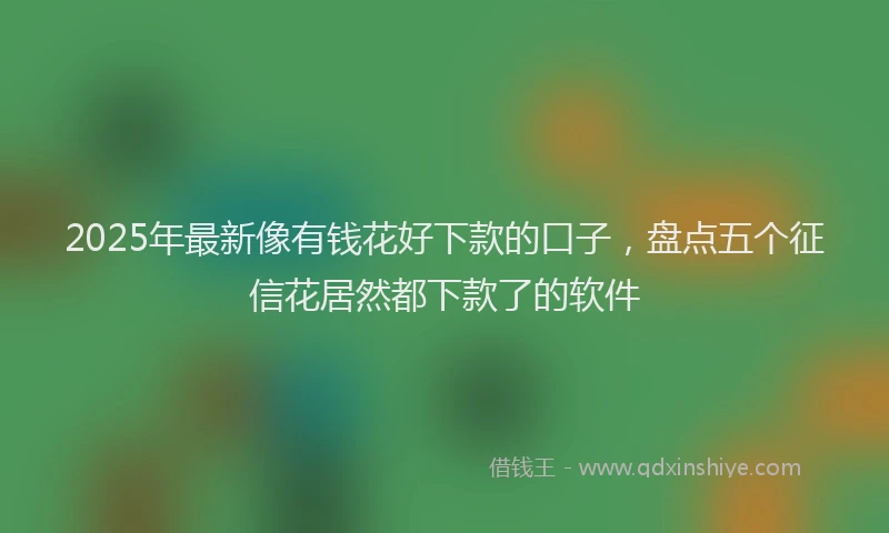 2025年最新像有钱花好下款的口子，盘点五个征信花居然都下款了的软件