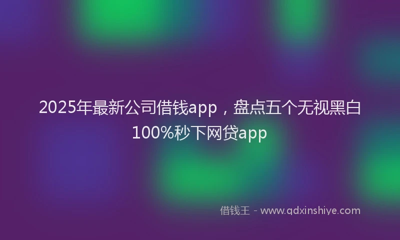2025年最新公司借钱app，盘点五个无视黑白100%秒下网贷app