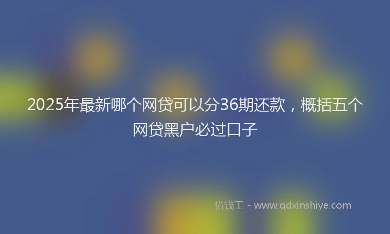 2025年最新哪个网贷可以分36期还款，概括五个网贷黑户必过口子