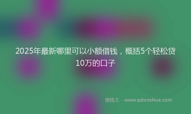 2025年最新哪里可以小额借钱，概括5个轻松贷10万的口子