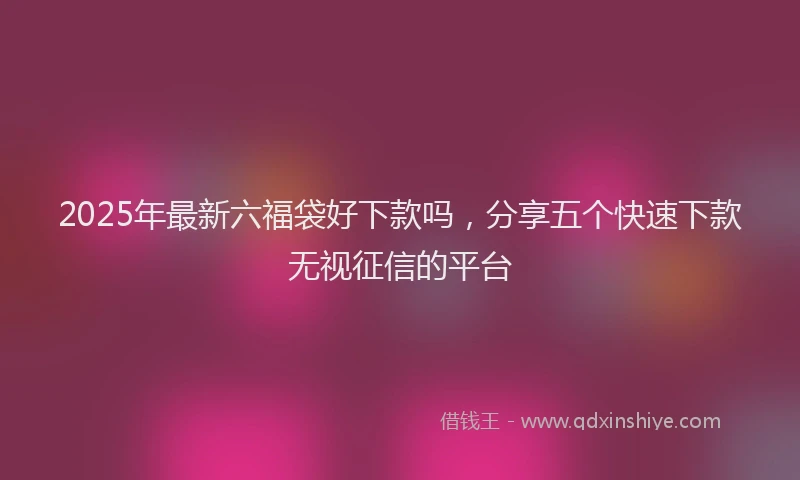 2025年最新六福袋好下款吗，分享五个快速下款无视征信的平台