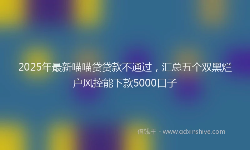 2025年最新喵喵贷贷款不通过，汇总五个双黑烂户风控能下款5000口子
