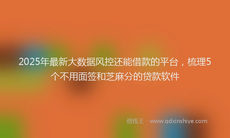 2025年最新大数据风控还能借款的平台，梳理5个不用面签和芝麻分的贷款软件