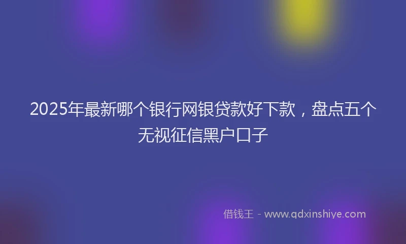 2025年最新哪个银行网银贷款好下款，盘点五个无视征信黑户口子