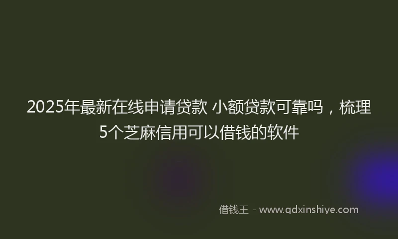 2025年最新在线申请贷款 小额贷款可靠吗，梳理5个芝麻信用可以借钱的软件