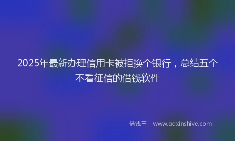 2025年最新办理信用卡被拒换个银行，总结五个不看征信的借钱软件