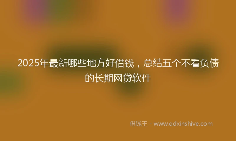 2025年最新哪些地方好借钱，总结五个不看负债的长期网贷软件