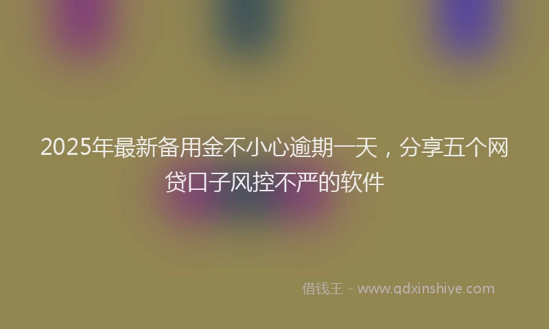 2025年最新备用金不小心逾期一天，分享五个网贷口子风控不严的软件