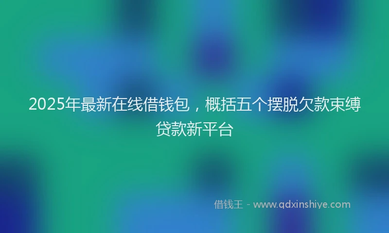 2025年最新在线借钱包，概括五个摆脱欠款束缚贷款新平台