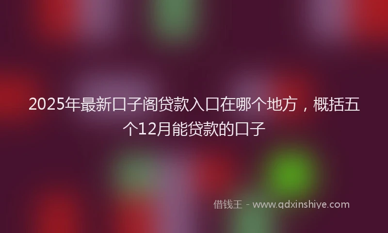 2025年最新口子阁贷款入口在哪个地方，概括五个12月能贷款的口子