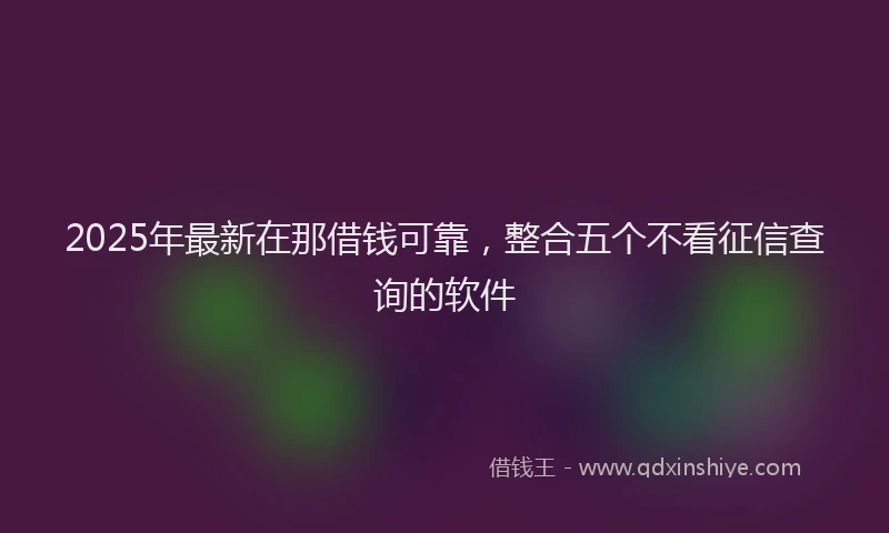 2025年最新在那借钱可靠，整合五个不看征信查询的软件