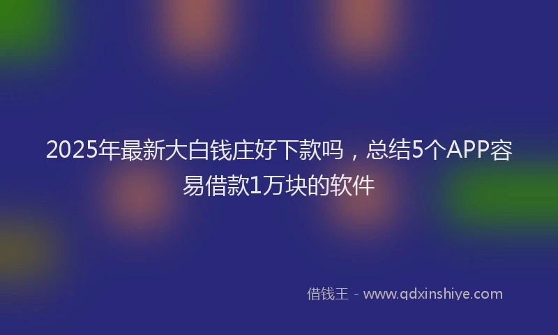 2025年最新大白钱庄好下款吗，总结5个APP容易借款1万块的软件
