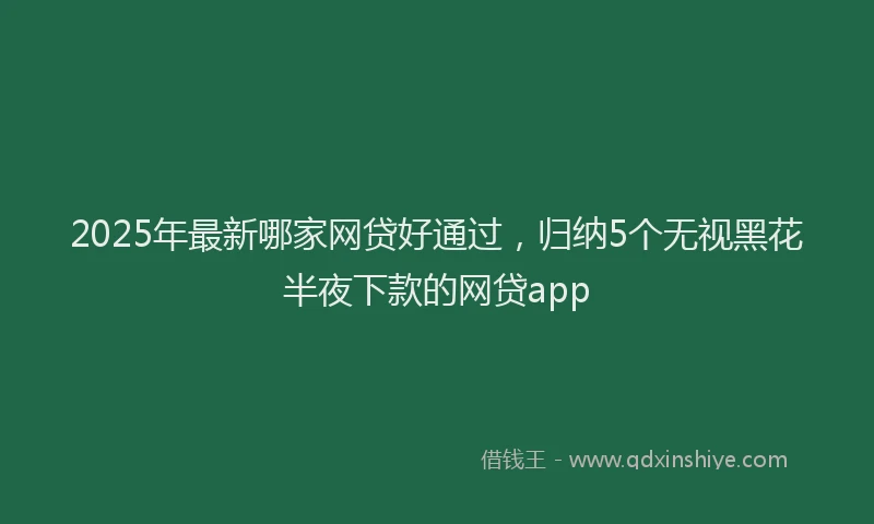 2025年最新哪家网贷好通过，归纳5个无视黑花半夜下款的网贷app