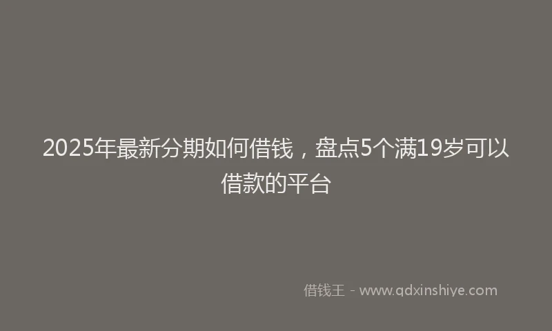 2025年最新分期如何借钱，盘点5个满19岁可以借款的平台