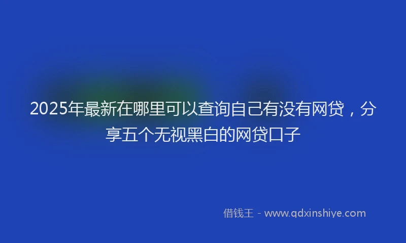 2025年最新在哪里可以查询自己有没有网贷，分享五个无视黑白的网贷口子