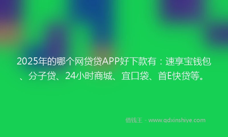 2025年的哪个网贷贷APP好下款有：速享宝钱包、分子贷、24小时商城、宜口袋、首E快贷等。