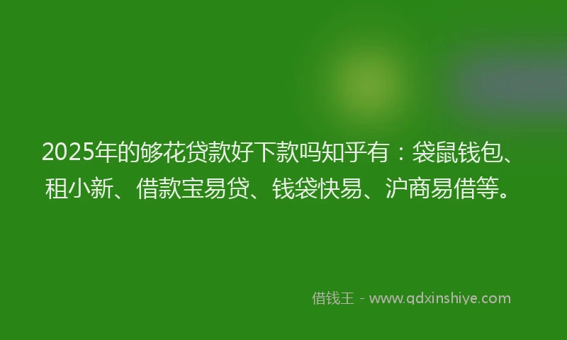 2025年的够花贷款好下款吗知乎有：袋鼠钱包、租小新、借款宝易贷、钱袋快易、沪商易借等。