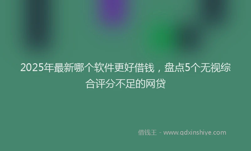 2025年最新哪个软件更好借钱，盘点5个无视综合评分不足的网贷