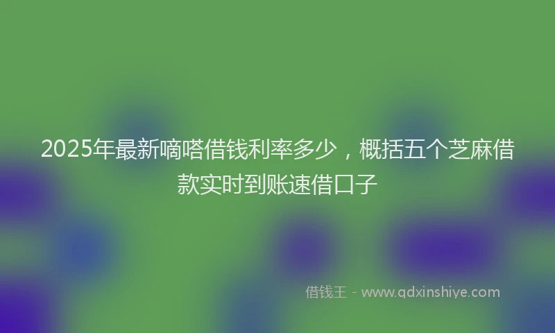 2025年最新嘀嗒借钱利率多少，概括五个芝麻借款实时到账速借口子