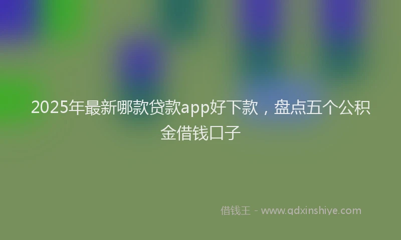 2025年最新哪款贷款app好下款，盘点五个公积金借钱口子