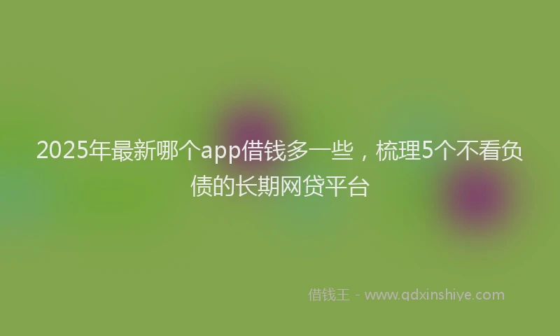 2025年最新哪个app借钱多一些，梳理5个不看负债的长期网贷平台
