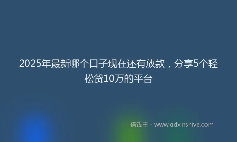 2025年最新哪个口子现在还有放款，分享5个轻松贷10万的平台