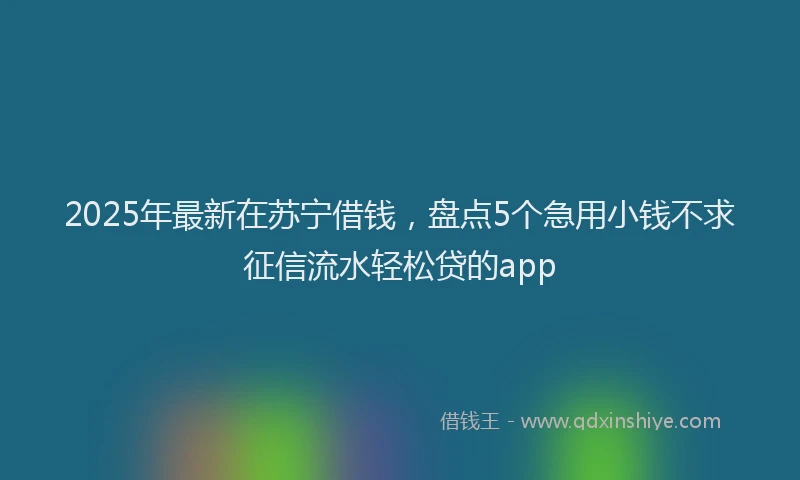 2025年最新在苏宁借钱，盘点5个急用小钱不求征信流水轻松贷的app