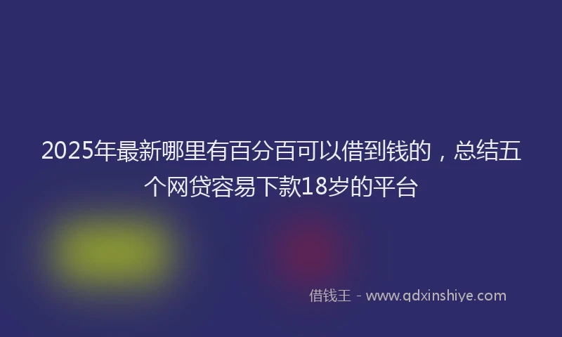 2025年最新哪里有百分百可以借到钱的，总结五个网贷容易下款18岁的平台