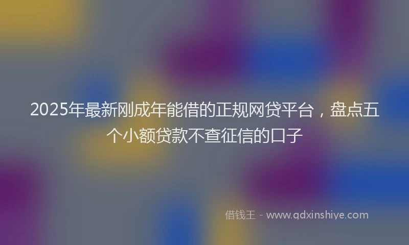 2025年最新刚成年能借的正规网贷平台，盘点五个小额贷款不查征信的口子