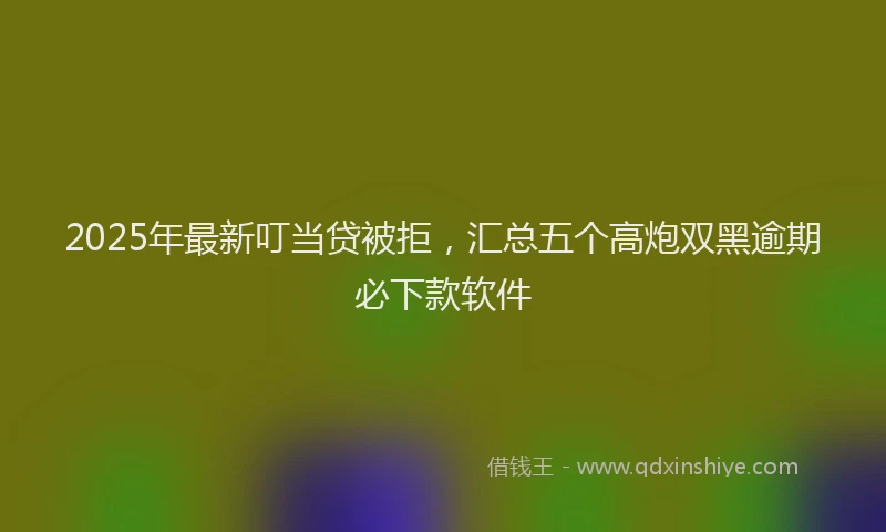 2025年最新叮当贷被拒，汇总五个高炮双黑逾期必下款软件