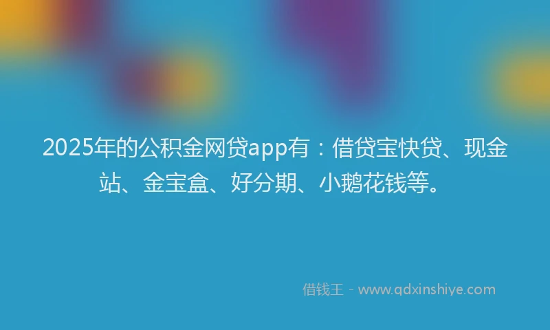2025年的公积金网贷app有：借贷宝快贷、现金站、金宝盒、好分期、小鹅花钱等。