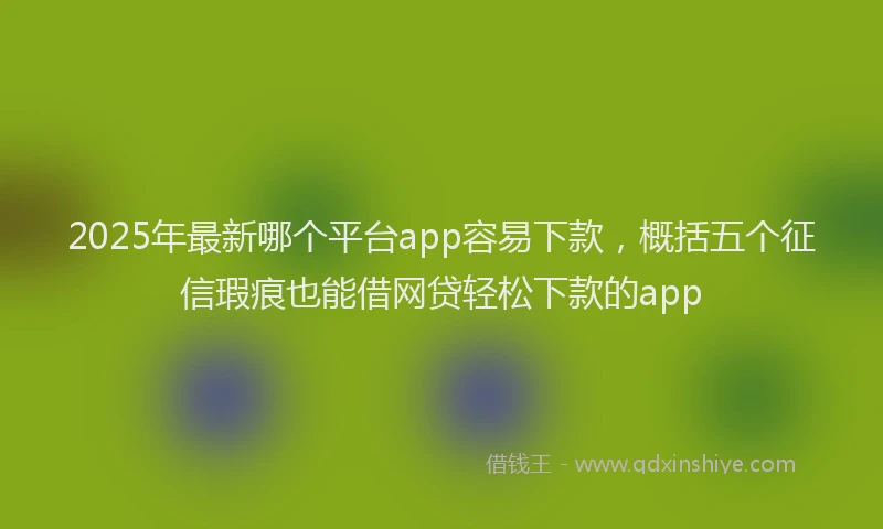 2025年最新哪个平台app容易下款，概括五个征信瑕疵也能借网贷轻松下款的app