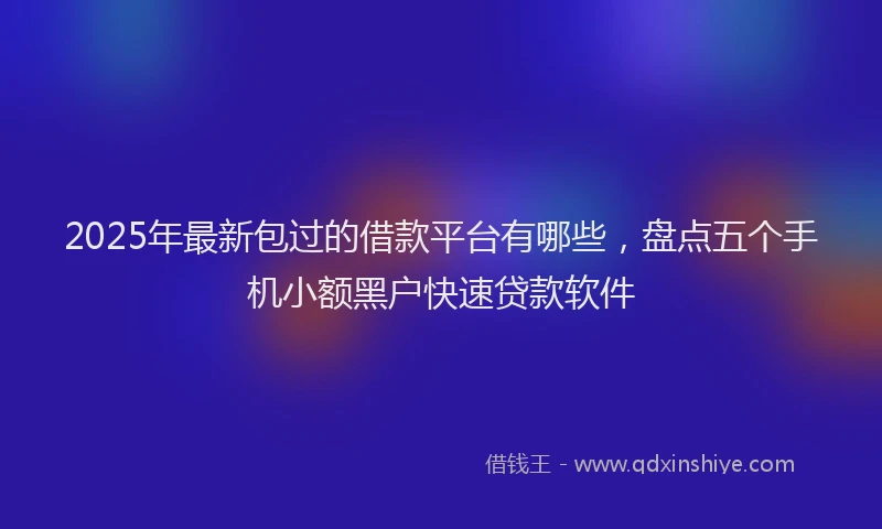 2025年最新包过的借款平台有哪些，盘点五个手机小额黑户快速贷款软件