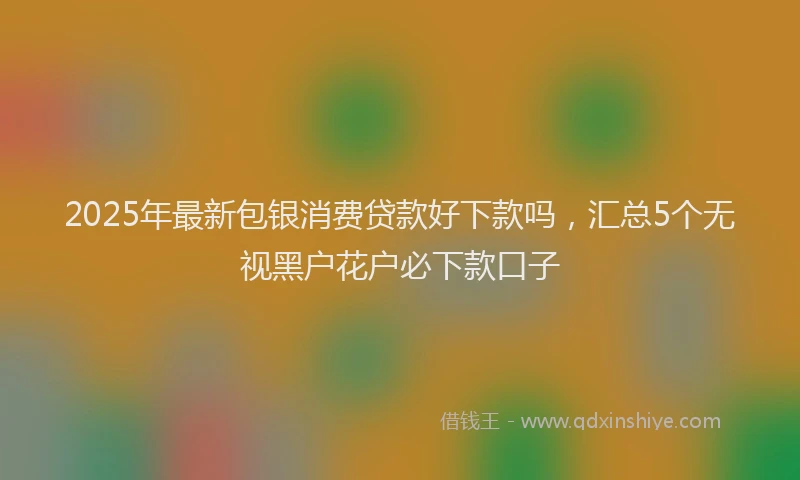 2025年最新包银消费贷款好下款吗，汇总5个无视黑户花户必下款口子