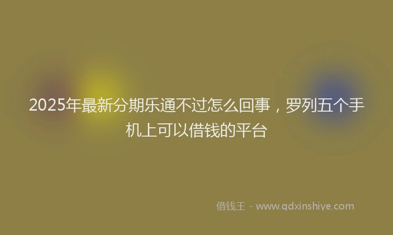 2025年最新分期乐通不过怎么回事，罗列五个手机上可以借钱的平台