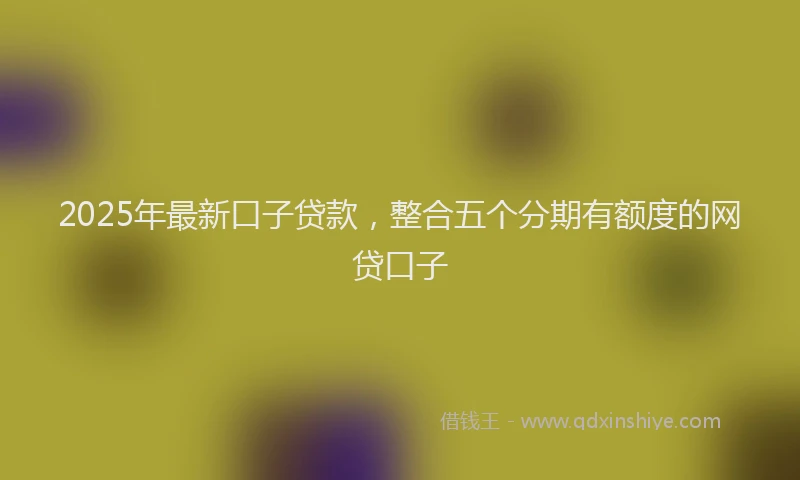2025年最新口子贷款，整合五个分期有额度的网贷口子