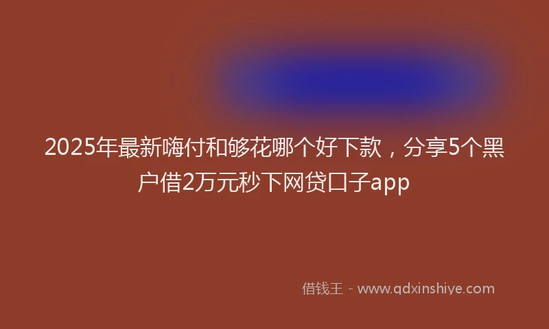 2025年最新嗨付和够花哪个好下款，分享5个黑户借2万元秒下网贷口子app